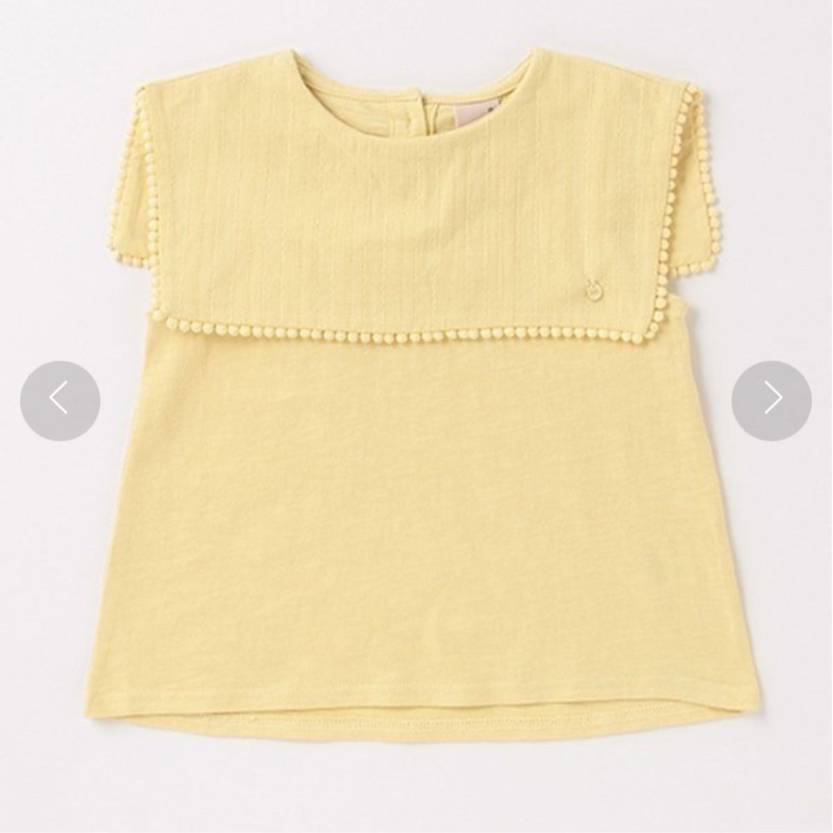 petit mainトップス イエロー　80サイズ　プティマイン　ベビー服　キッズ　セーラー襟ノースリーブTシャツ　Tシャツ