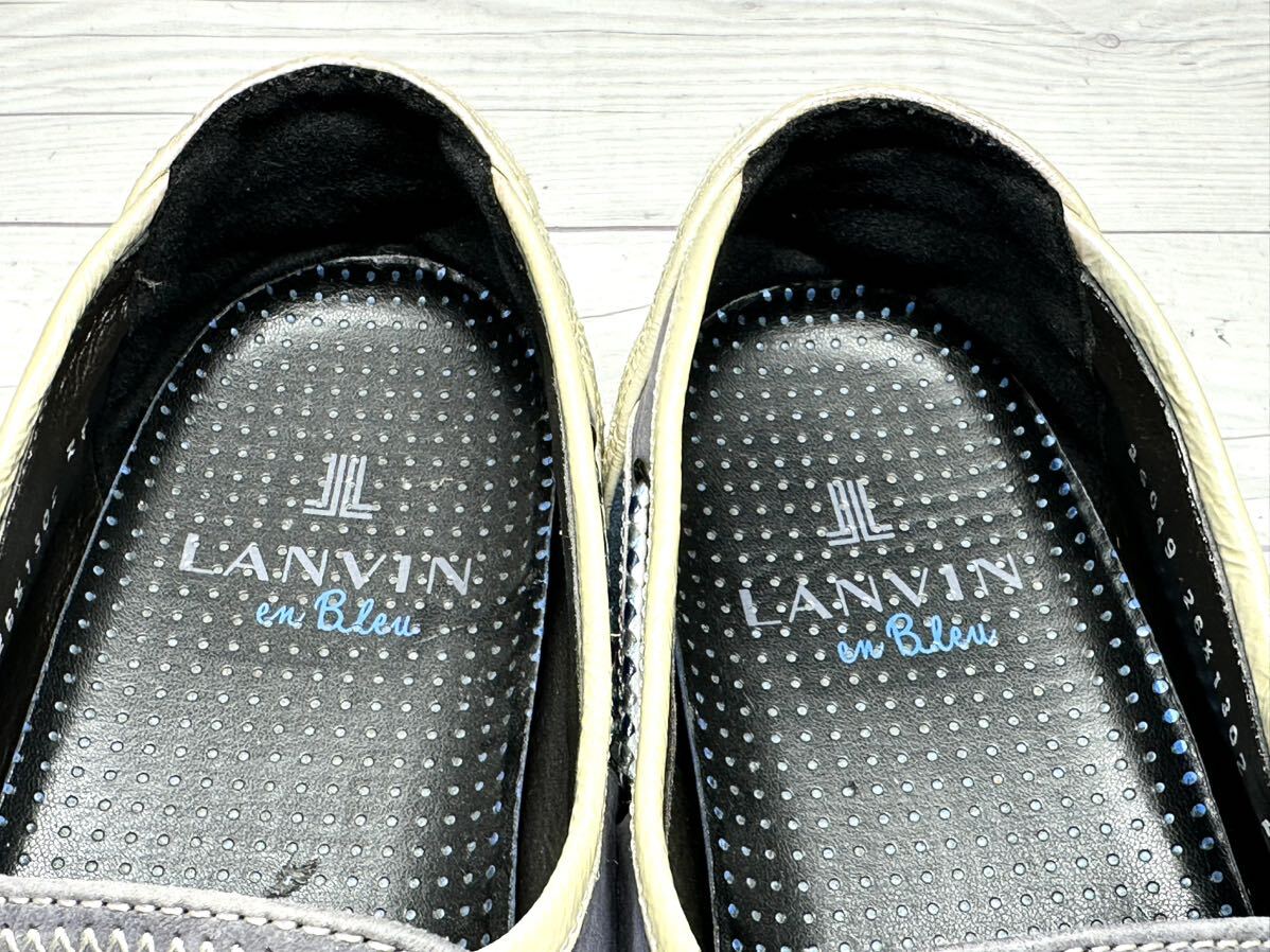 【即決】LANVIN en Bleu ランバン メンズ 9 26.5cm デッキシューズ 靴 くつ シューズ ブルー 青 カジュアル オシャレ レザーの画像5