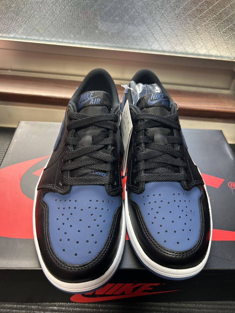 1円スタート 新品未使用 NIKE JORDAN 1 RETRO LOW OG NAVY US8.5 26.5cm dunk sb AF1 jordan fragment atmosの画像3