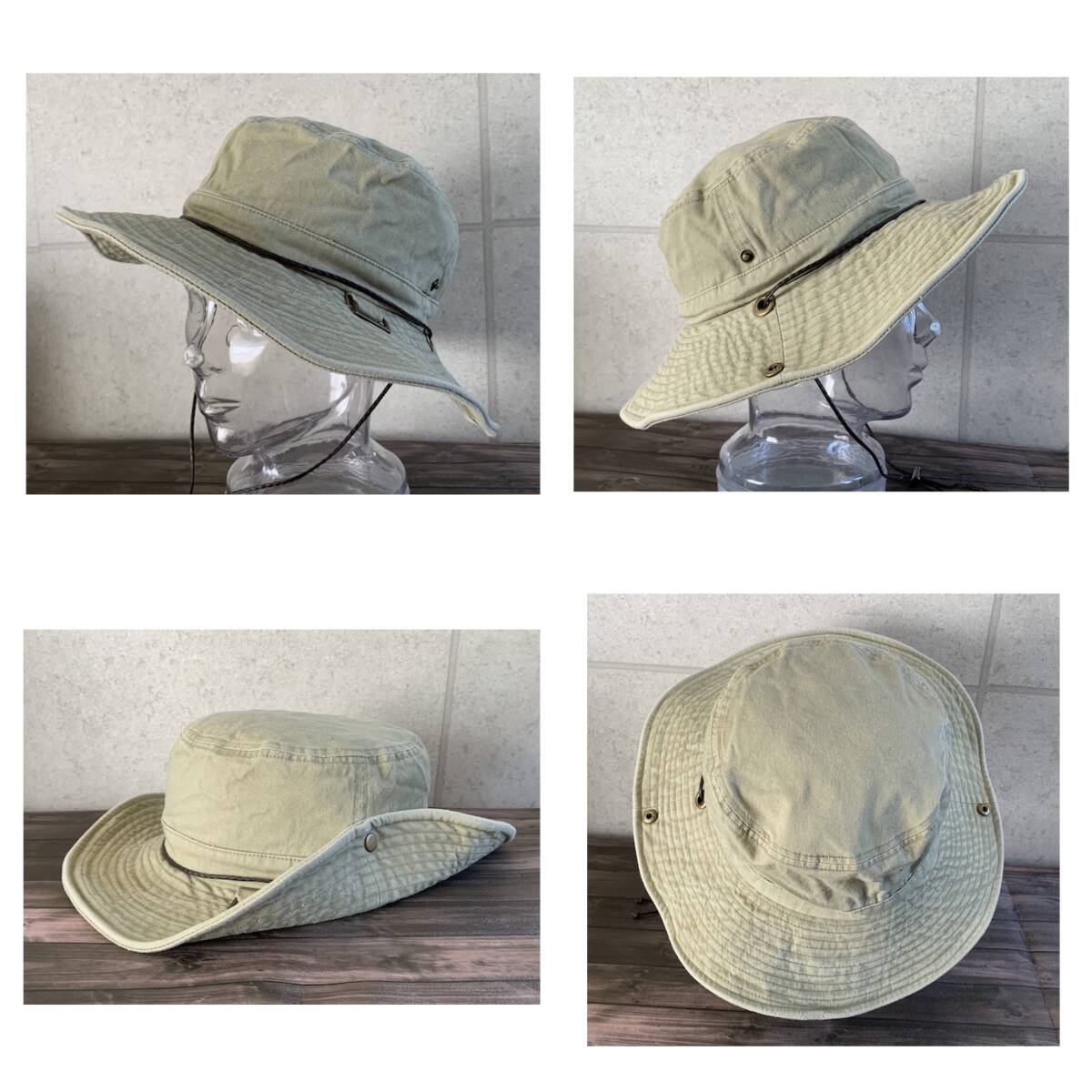  hat XL BIG large size safari hat woshu wide‐brimmed damage sunshade camp outdoor size adjustment man and woman use beige 