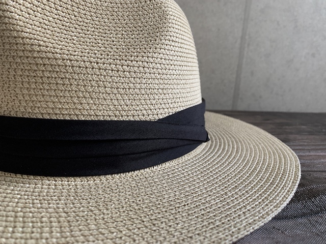 帽子 大きい BIG XL サイズ つば広 ストロー ハット フェドラ 3段帯 中折れ サイズ調整 春夏 メンズ レディース UV対策 ベージュ_画像8