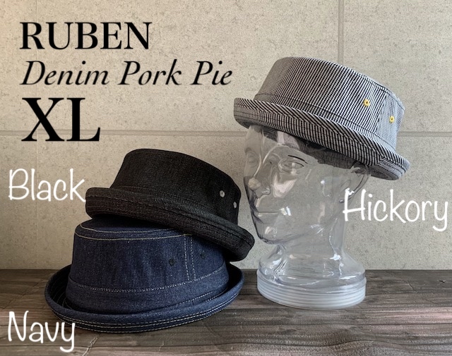 帽子 大きいサイズ XL Ruben デニム ポークパイハット コットン オールシーズン ポークパイ ハット ルーベン 男女兼用 BIGサイズ HC_画像10