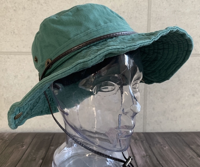 帽子 サファリハット アドベンチャーハット ウォッシュ加工 UV対策 日よけ キャンプ アウトドア 男女 コットン ハーブグリーン_画像6