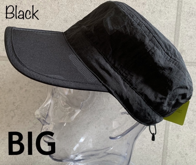 帽子 大きいサイズ BIG 撥水 迷彩 ワークキャップ カモフラ ポケッタブル 折り畳み アウトドア サイズ調整 キャンプ ブラック_画像1