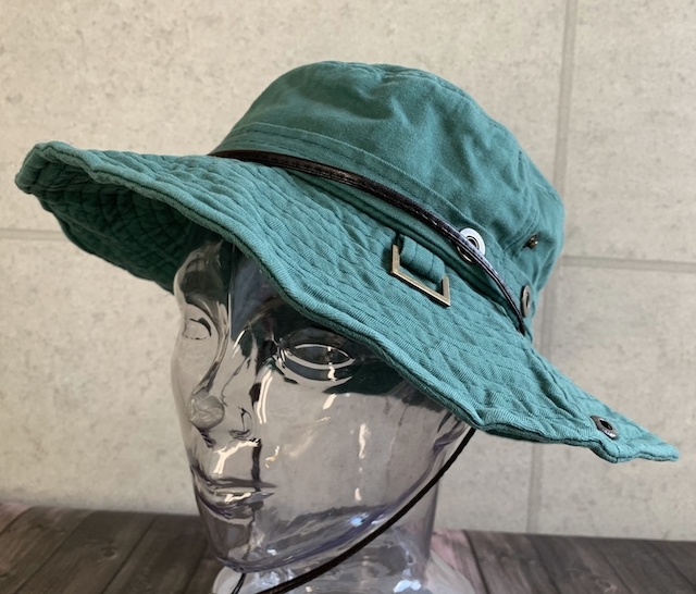 帽子 サファリハット アドベンチャーハット ウォッシュ加工 UV対策 日よけ キャンプ アウトドア 男女 コットン ハーブグリーン_画像4