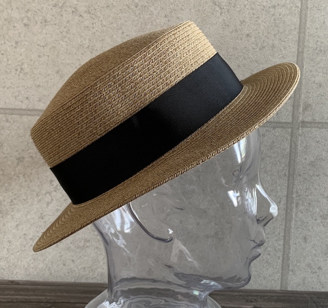 帽子 カンカン帽 クラシカルリボン ストローハット レディース メンズ サイズ調整 紫外線対策 春 夏 リボンブラック_画像4
