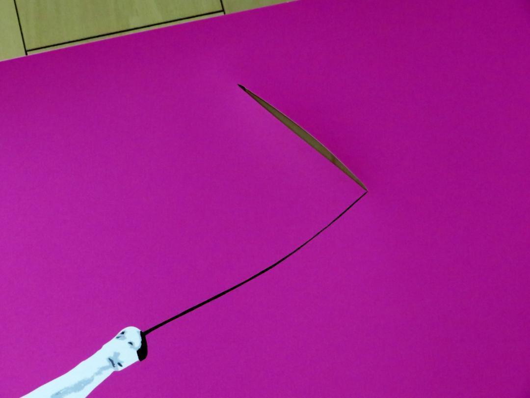 Kunstrasen クンストラーゼン Fighting a Blank Paper Pink フェンサー 10作品限定 シルクスクリーン ポスター 版画_画像2
