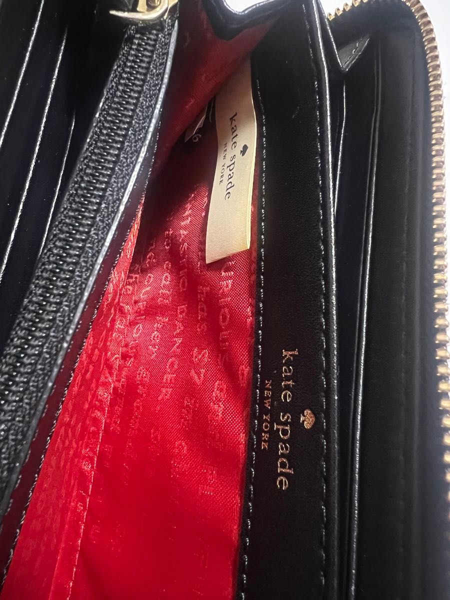 katespade ケイトスペード 長財布 財布 黒 花柄 レディース