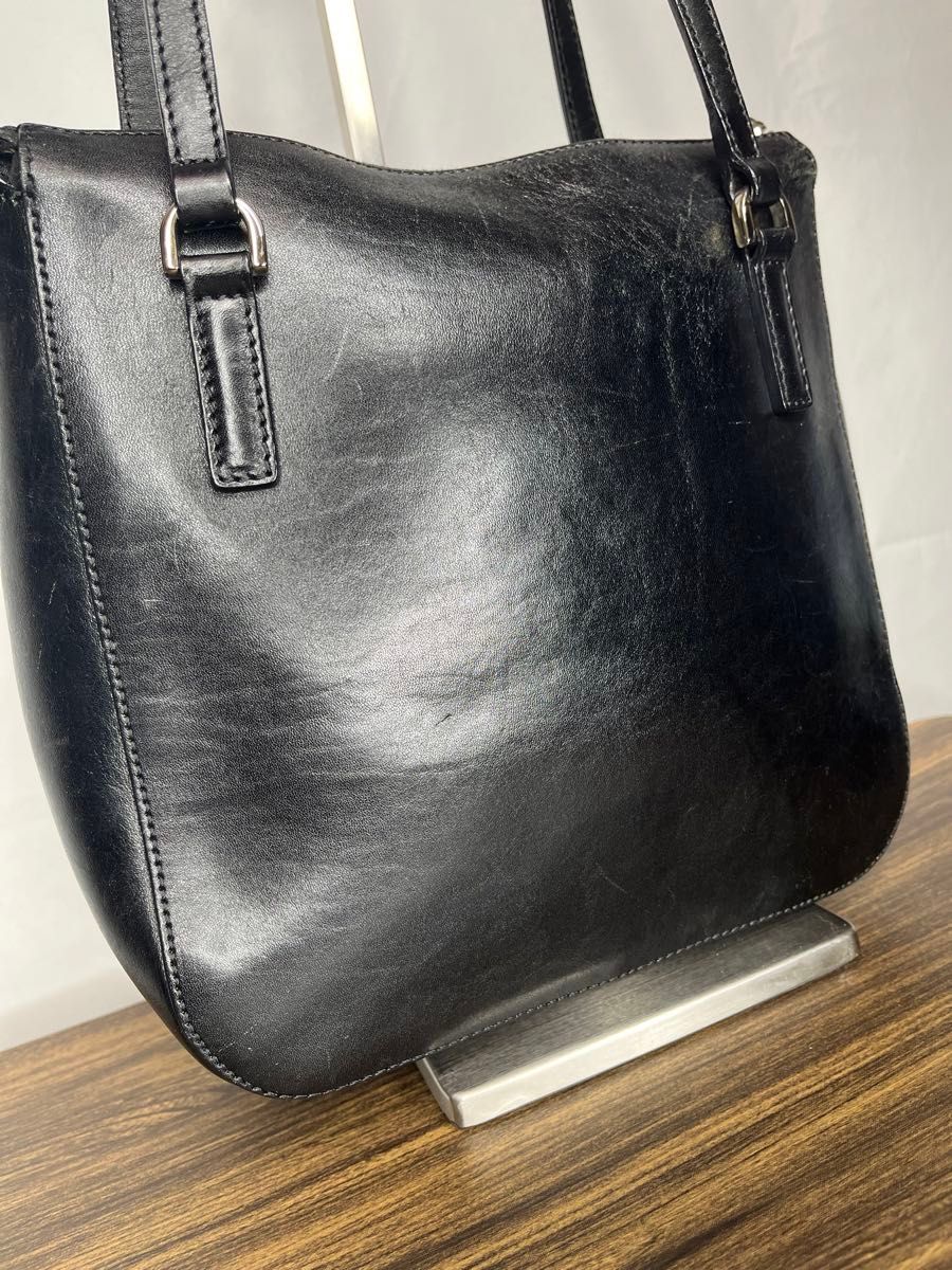 良品 HIROFU ヒロフ 本革レザー 肩掛け トートバッグ 黒 良品 HIROFU ヒロフ 本革レザー 肩掛け トートバッグ 黒