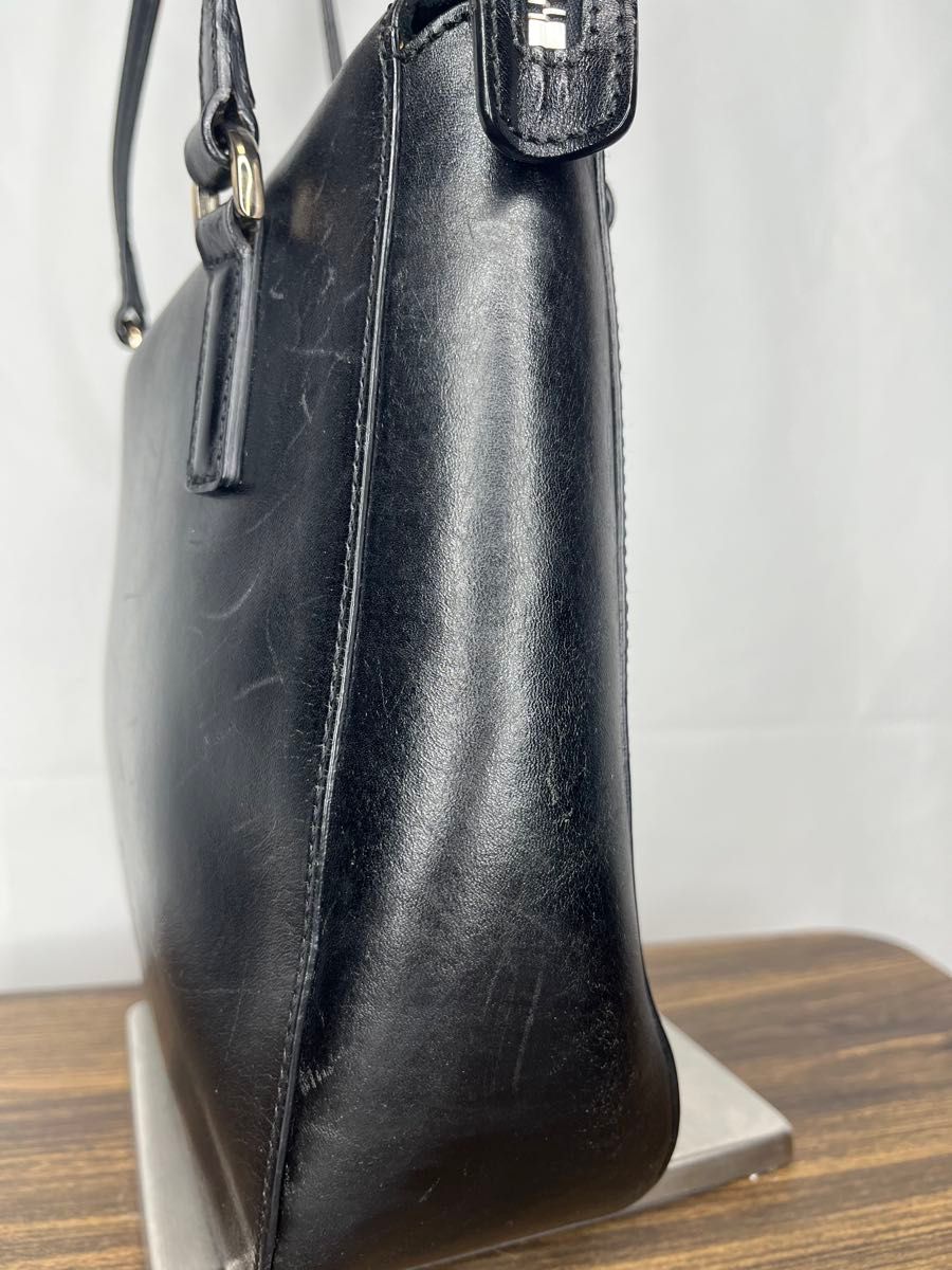 良品 HIROFU ヒロフ 本革レザー 肩掛け トートバッグ 黒 良品 HIROFU ヒロフ 本革レザー 肩掛け トートバッグ 黒