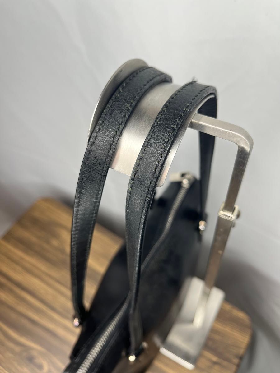 良品 HIROFU ヒロフ 本革レザー 肩掛け トートバッグ 黒 良品 HIROFU ヒロフ 本革レザー 肩掛け トートバッグ 黒