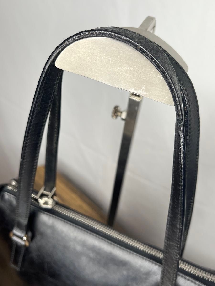 良品 HIROFU ヒロフ 本革レザー 肩掛け トートバッグ 黒 良品 HIROFU ヒロフ 本革レザー 肩掛け トートバッグ 黒