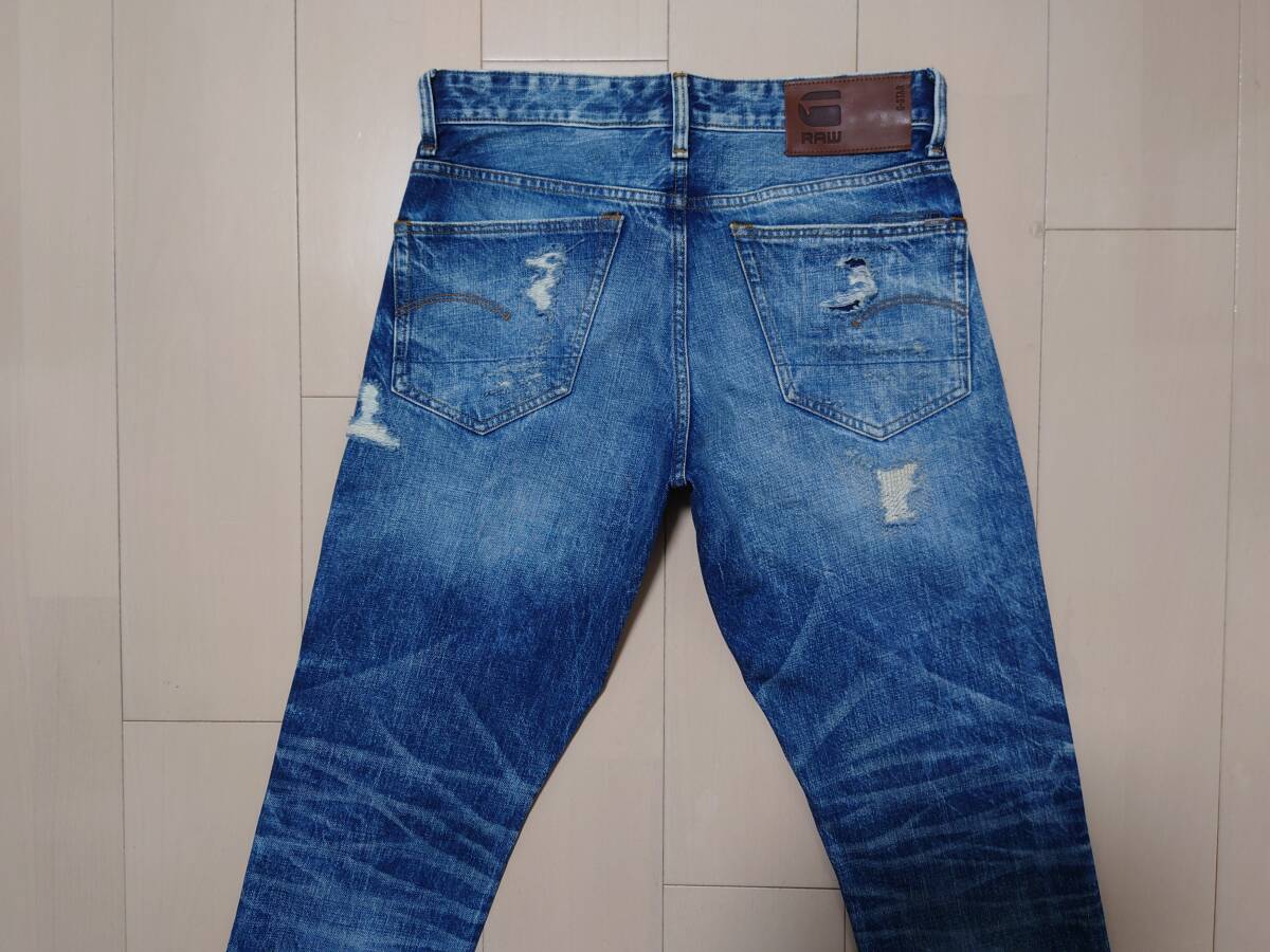 【初回出品】G-STAR RAW♪3301 STRAIGHT TAPERED♪ジースター♪Higa Denim O♪Vintage Mold Aged Restored 250♪W29 L32♪D11502 9785 A053_背面からの精悍な容姿♪