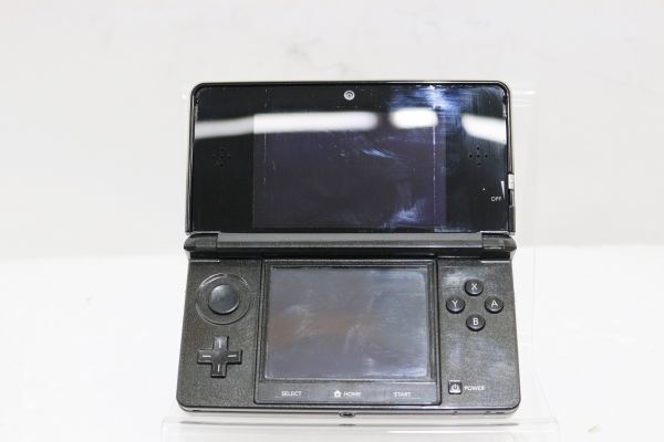 D130H 034 Nintendo ニンテンドー3DS ブラック ポケモンバンク/ポケムーバー インストール済み 本体のみ 現状品 ジャンク扱い_画像2