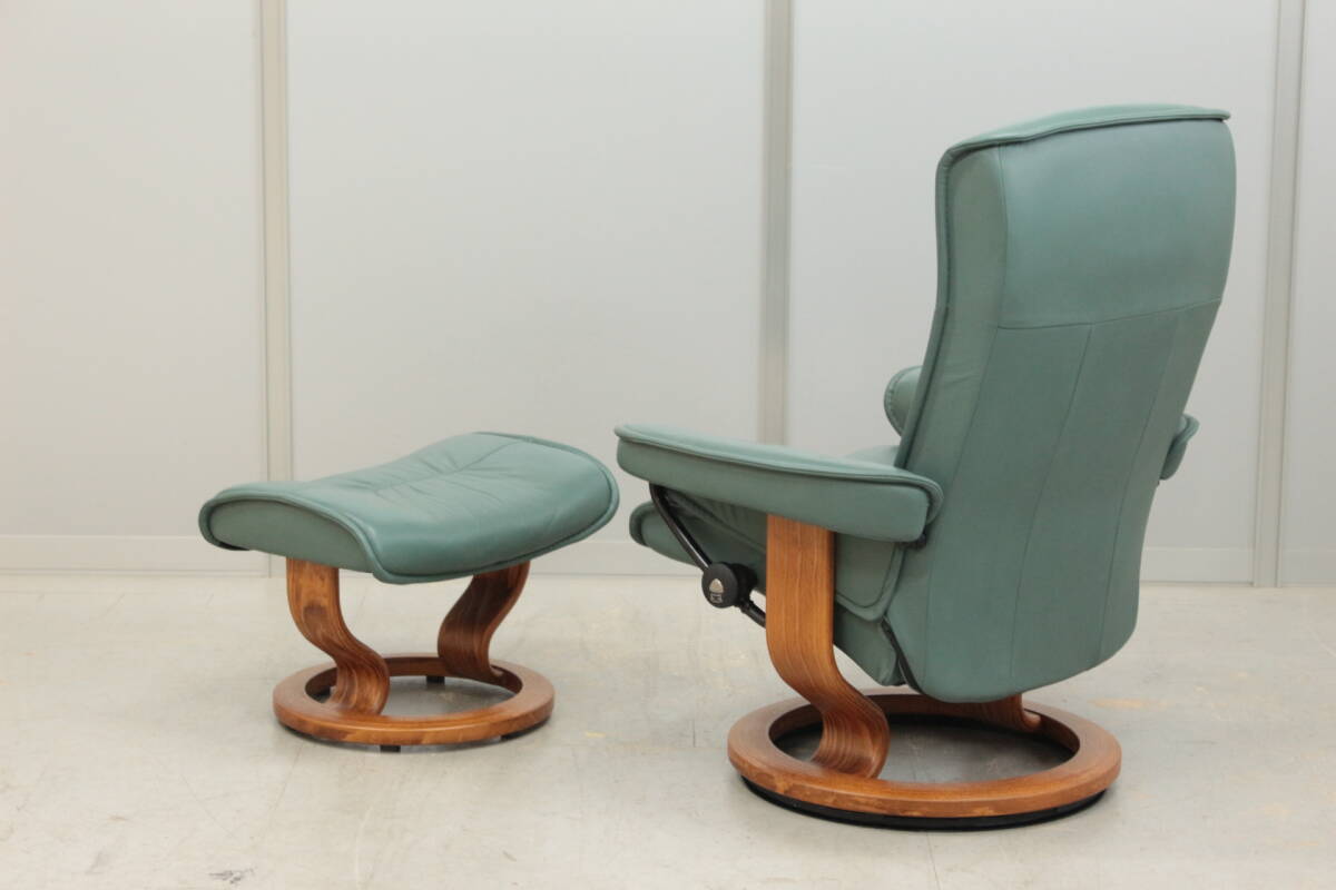 F0103 F0104 ストレスレスチェア オットマン セット エコーネス EKORNES リクライニング ソファ 本革 レザー 北欧家具 中古家具 東京発_画像2