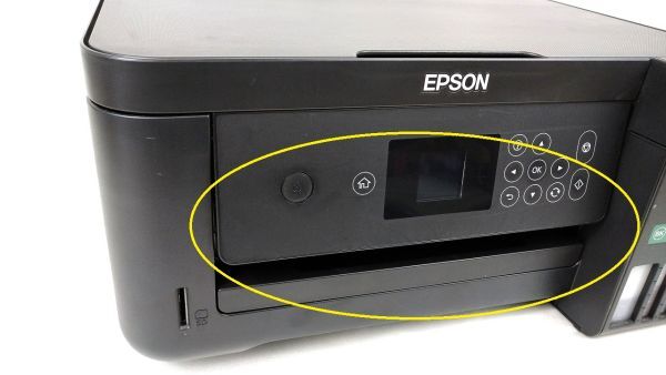 EM-102765 【ジャンク/通電のみ確認済み】 エコタンク搭載プリンター［EW-M571T］ 2017年製造 (エプソン EPSON) 中古_パネルが固定できずパカパカします