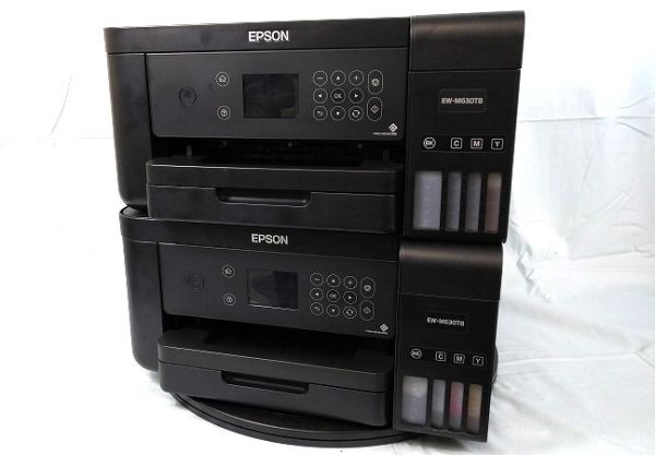 EM-102604【ジャンク/通電のみ確認済み】 エコタンク搭載プリンター 2台セット［EW-M630TB］×2 (エプソン EPSON) 中古の画像1