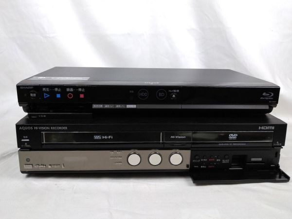 EM-102688 〔ジャンク/通電OK〕 ブルーレイレコーダー+DVDレコーダー 2台セット [BD-HW51] [DV-ACV52] (シャープ sharp) 中古の画像6