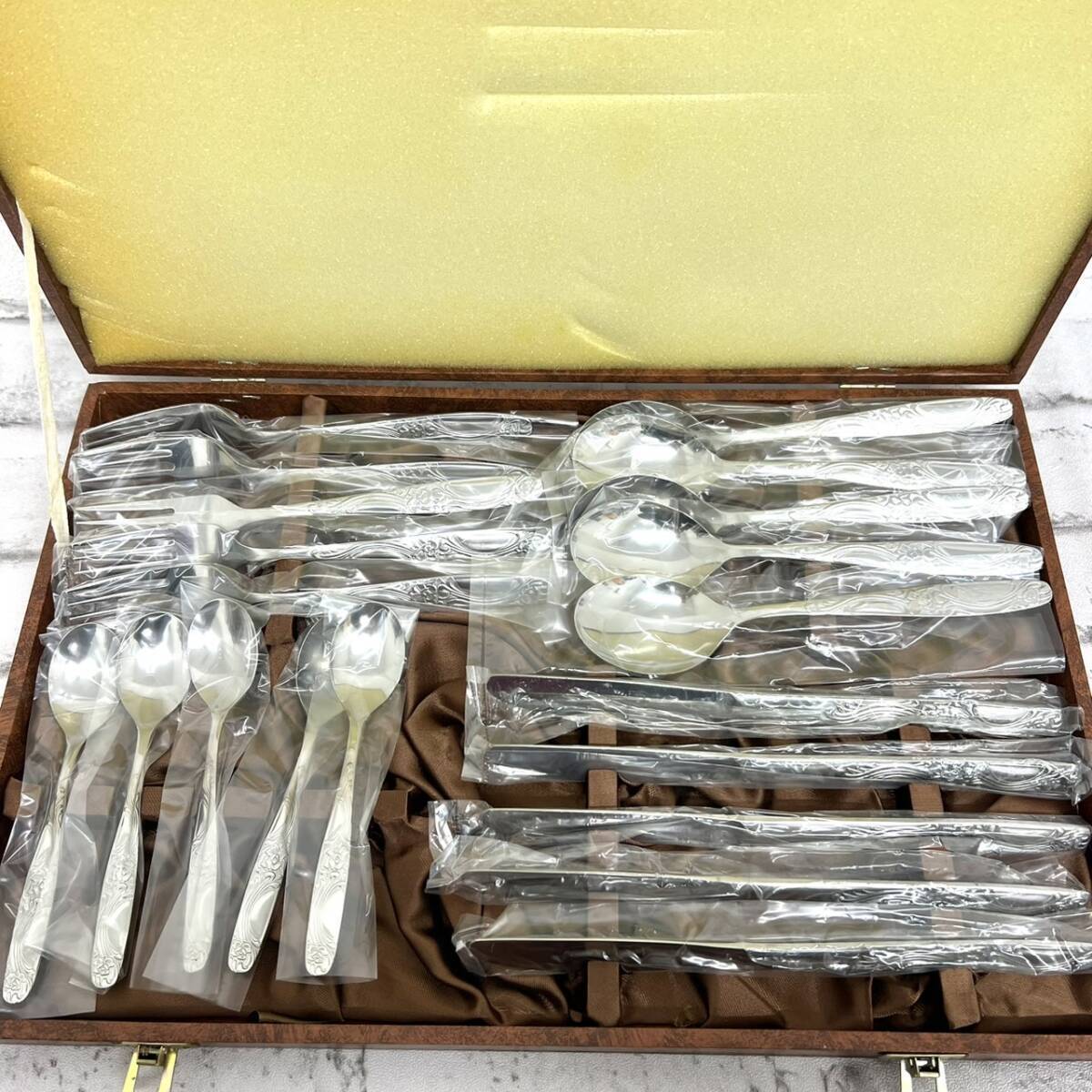 [K] cutlery set spoon Fork knife all 20ps.@ stainless steel Cafe tea spoon Western-style tableware . summarize coffee [4565]A
