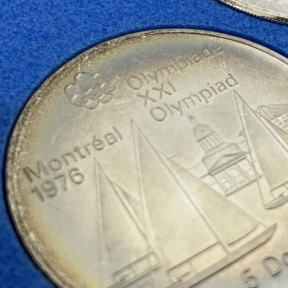 [A] no. 21 раз Olympic montoli все собрание памятная серебряная монета 4 шт. комплект 1976 год деньги collector б/у [448]