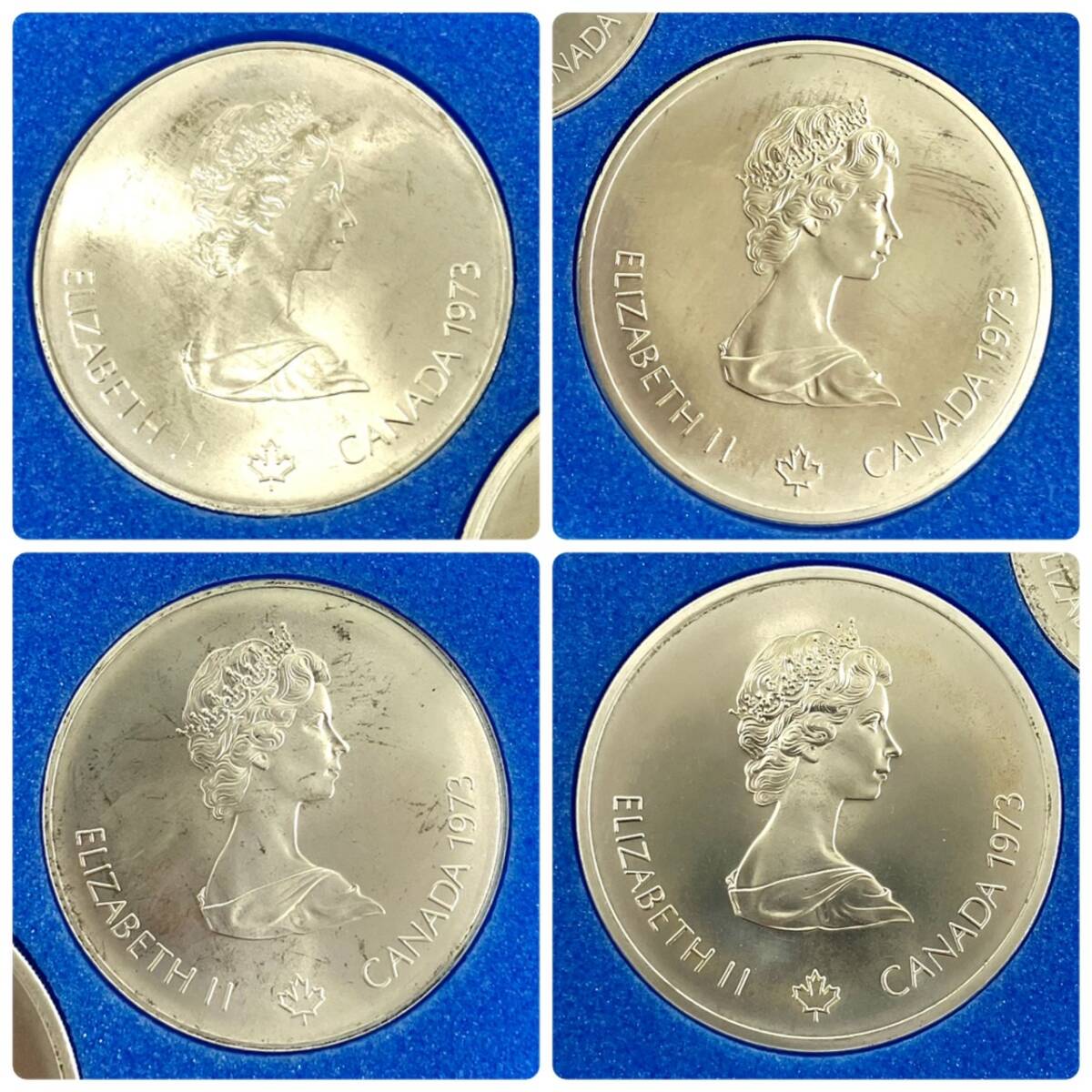 【A】第21回オリンピックモントリオール大会記念銀貨 オレンジ 1976年 10Dollars/5Dollars 同柄2種ずつ コレクション 長期保管品【486】の画像3