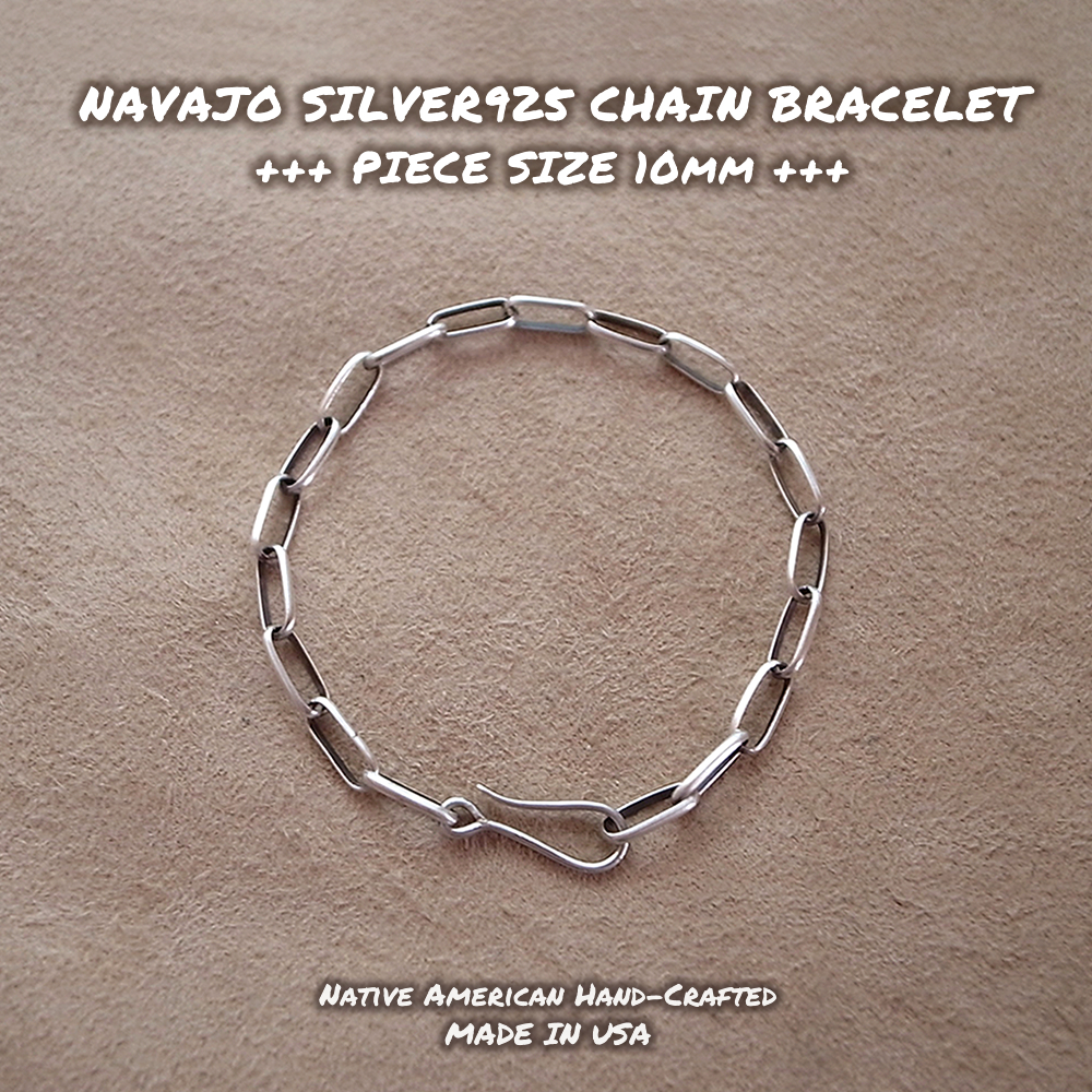 10mm ナバホシルバーチェーン ブレスレット NAVAJO CHAIN BRACELET -MADE IN USA インディアンジュエリーMADE IN USA_画像2