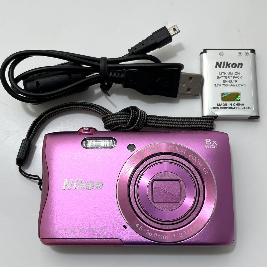 【希少！】Nikon COOLPIX S3700 PINK ピンク オールドコンデジ デジカメ ニコン クールピクス コンパクト_画像1