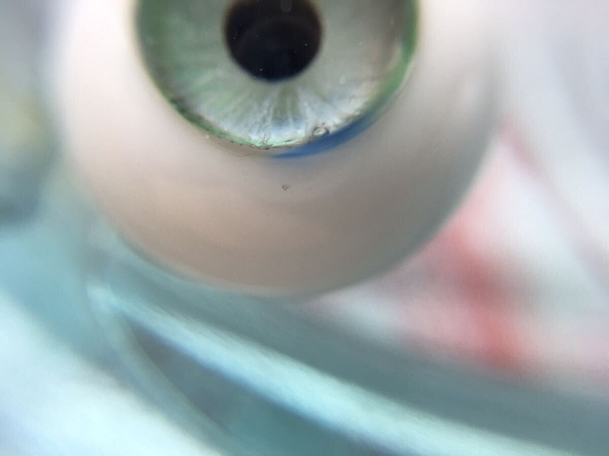 14mm グラスアイ 緑青混色（白目部に黒い点有）の画像4