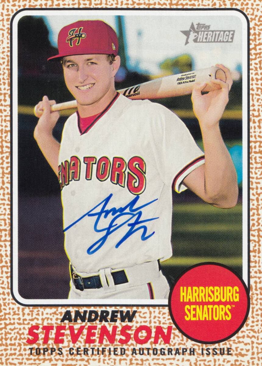 【スティーブンソン】直筆サインカード 日本ハムファイターズ 2017 TOPPS HERITAGE ANDREW STEVENSON AUTO #検索 BBM EPOCHの画像1