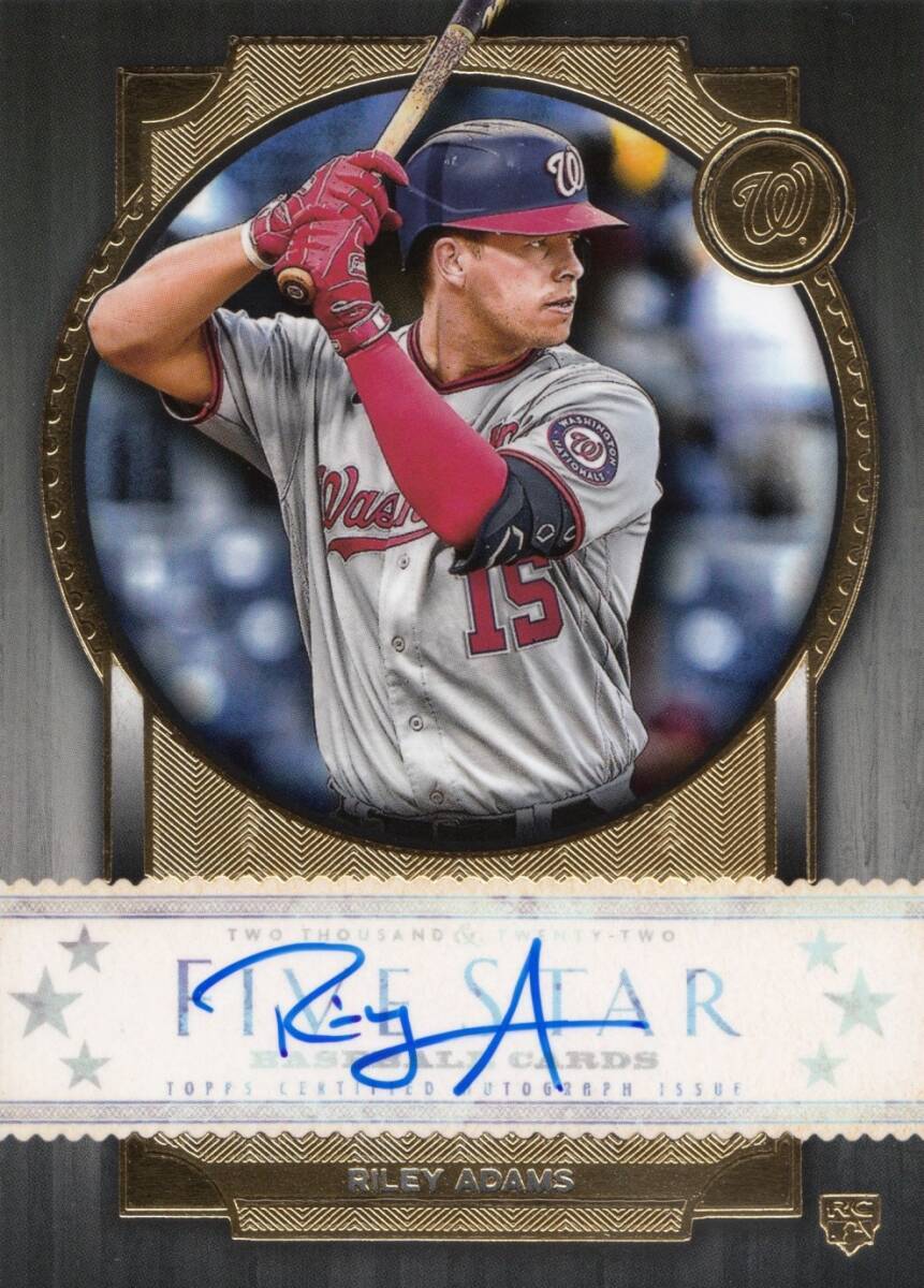 【RILEY ADAMS】ルーキー 直筆サインカード 2022 TOPPS AUTO FIVE STAR AUTOGRAPH_画像1