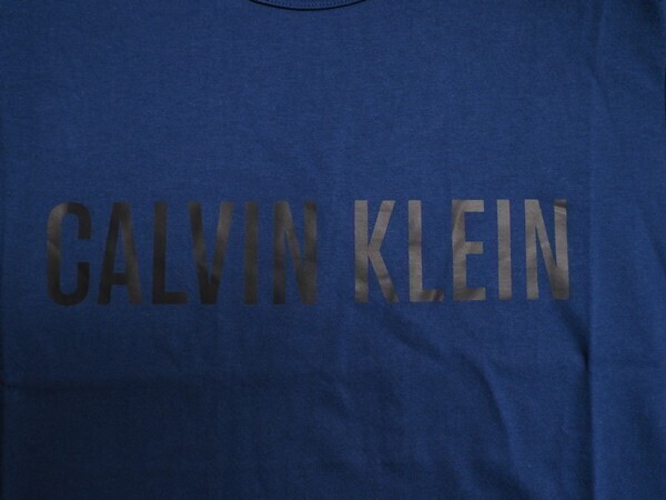 新品正規品 Calvin Klein カルバンクライン コットン100% 天竺 ロングTシャツ US:XL JP:XXL 紺(C3I) NM1958の画像5