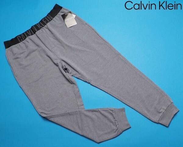 新品 Calvin Klein カルバンクライン 春先最旬 ストレッチコットン スウェット ジョガーパンツ US:XL JP:XXL 灰(W6W) NM1961の画像1