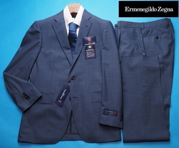 新品17.3万円 大手百貨店扱い 春夏『Ermenegildo Zegna ゼニア COOL EFFECT』ウール100% シャンブレー スーツA6紺(F) 1511661_画像1