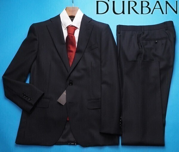  new goods STUDIO by DURBAN Durban Super100\'S gloss feeling wool 100% shadow check two pants suit AB5 black (99) 0401084