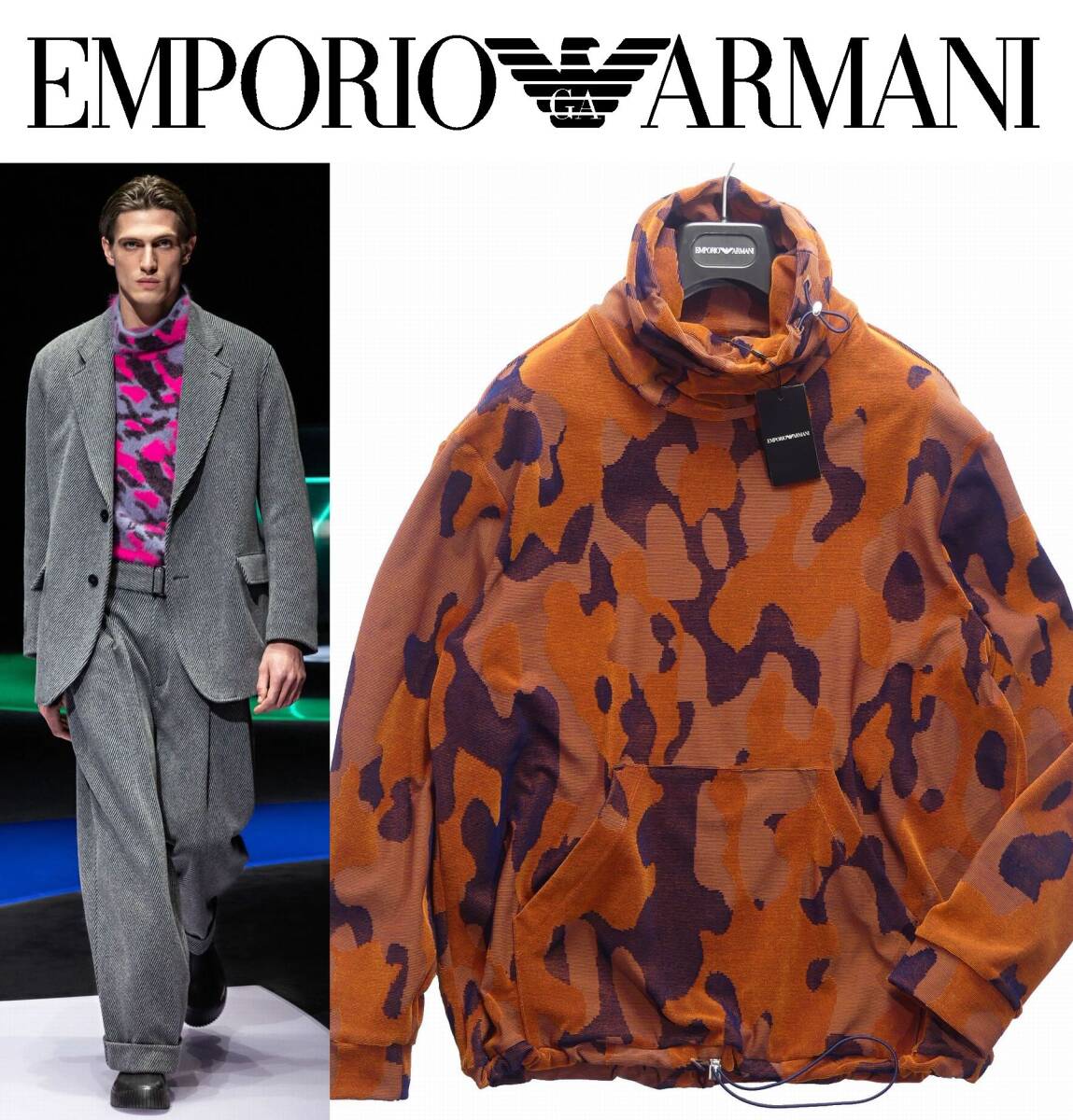  autumn winter spring 85,000 jpy new goods EMPORIO ARMANI Armani * draw code attaching ta-toru neck . put on . none arrange is possible pull over [ Europe and America L= Japan L~XXL]