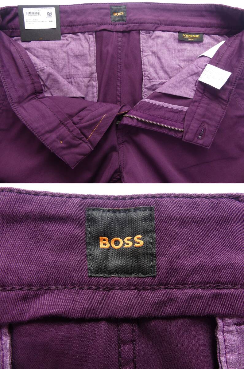 через год предмет 32,000 иен новый товар HUGO BOSS Boss *..ko-tineito. можно наслаждаться темный лиловый. тонкий Fit эластичный стрейч chino[38 дюймовый ]