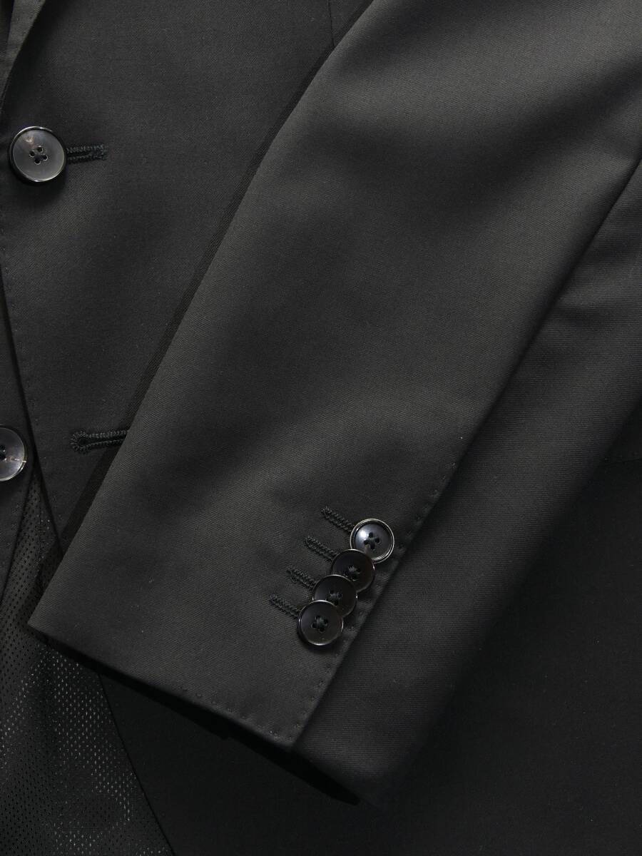 通年物129,000円新品HUGO BOSSボス★ダークジャケットは艶が重要。明らかにステージが違う上質感SUPER120’S黒ブレザー【46S＝日本S】の画像7