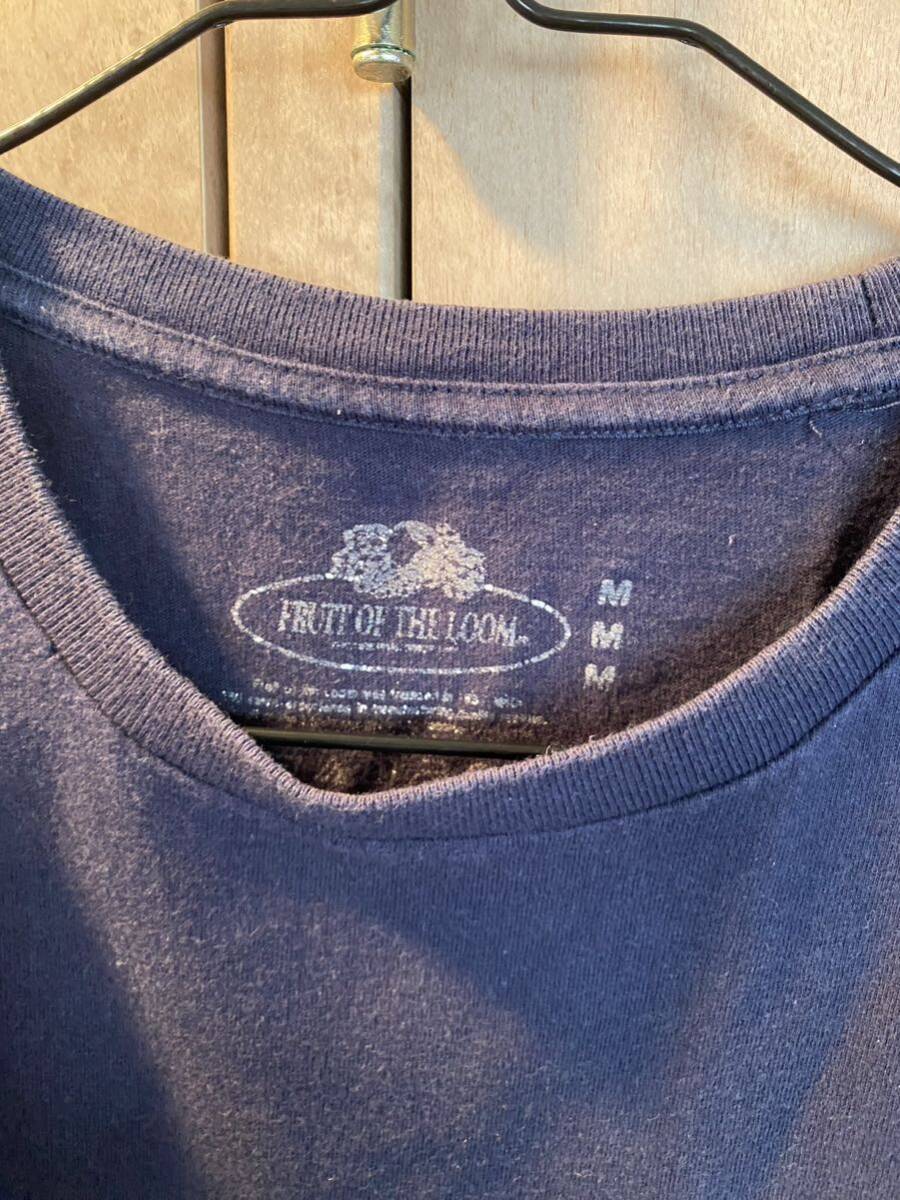 送料最安230円から ハリウッドランチマーケット BLUEBLUE 半袖Tシャツ M 紺 ネイビー ポケット / 古着 USED 中古 アメカジ HRM FRUIT LOOM_画像6