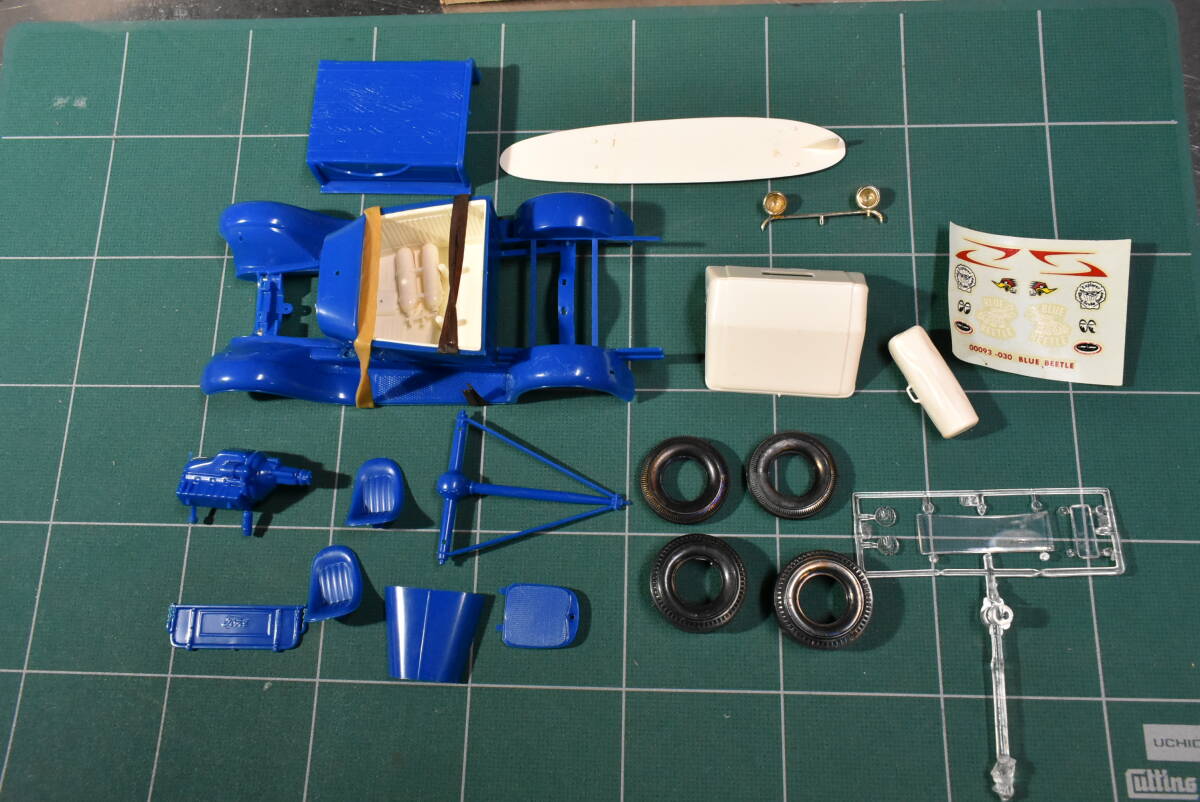 Qm525 絶版 1967年製 Monogram 1:24 Blue Beetle Ford's 1929 "A" Hauler starbird car 箱 本体 パーツ 部品取 HOTROD 60サイズの画像5