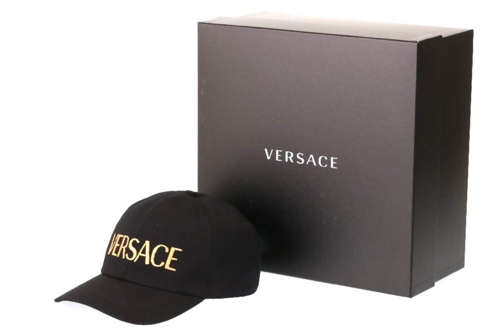 ヴェルサーチ ベースボールキャップ ブラック サイズ58cm メンズ ロゴ 刺繍 VERSACE BASEBALL CAP LOGO CON LOGO ICAP006 A234764/2_画像10