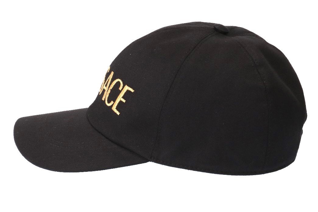 ヴェルサーチ ベースボールキャップ ブラック サイズ58cm メンズ ロゴ 刺繍 VERSACE BASEBALL CAP LOGO CON LOGO ICAP006 A234764/2_画像4