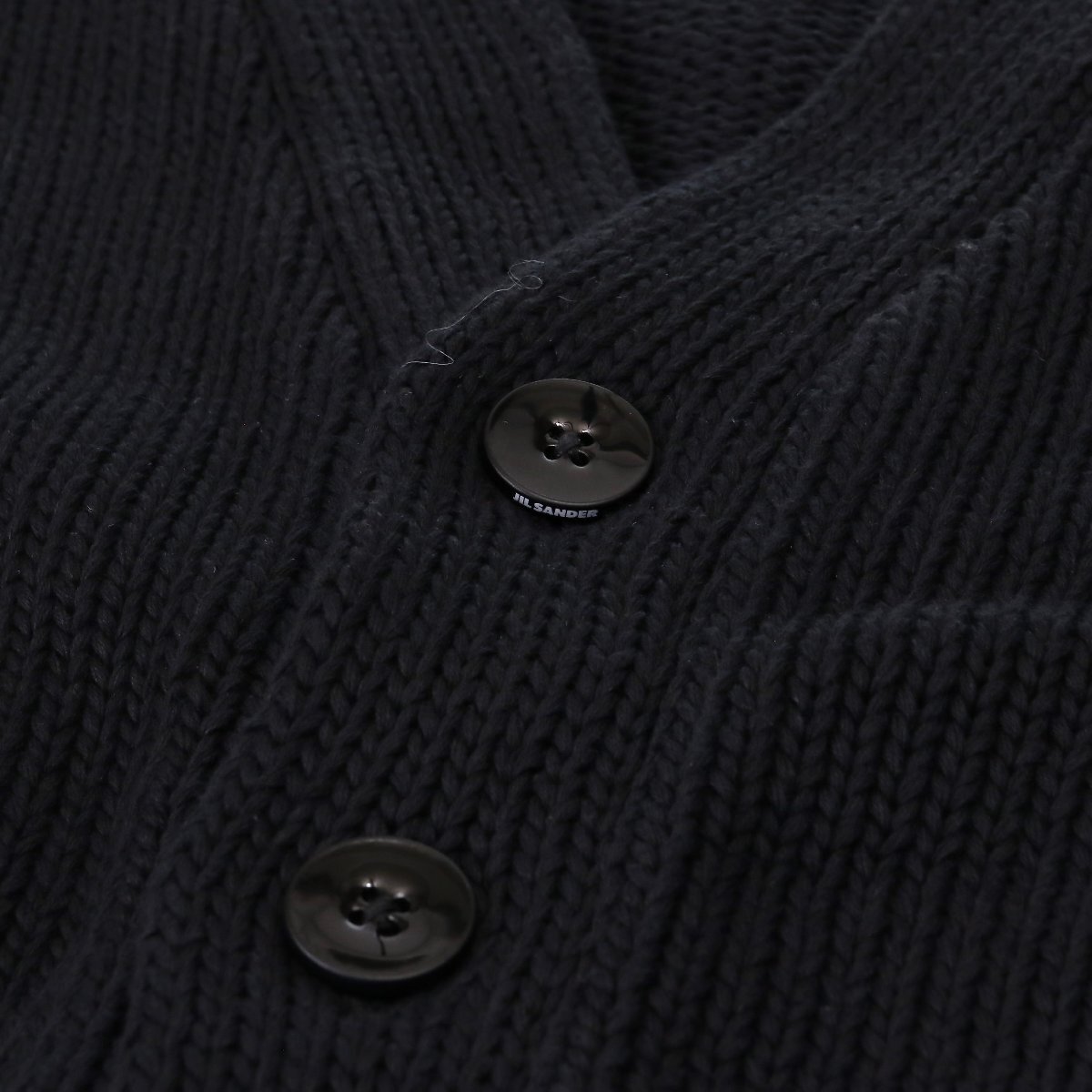 ジルサンダー コットン カーディガン ロゴ ブラック サイズ52 新品 JIL SANDER CARDIGAN TRICOT LOGO MINIMALISTE J22H90003 J15366_画像7