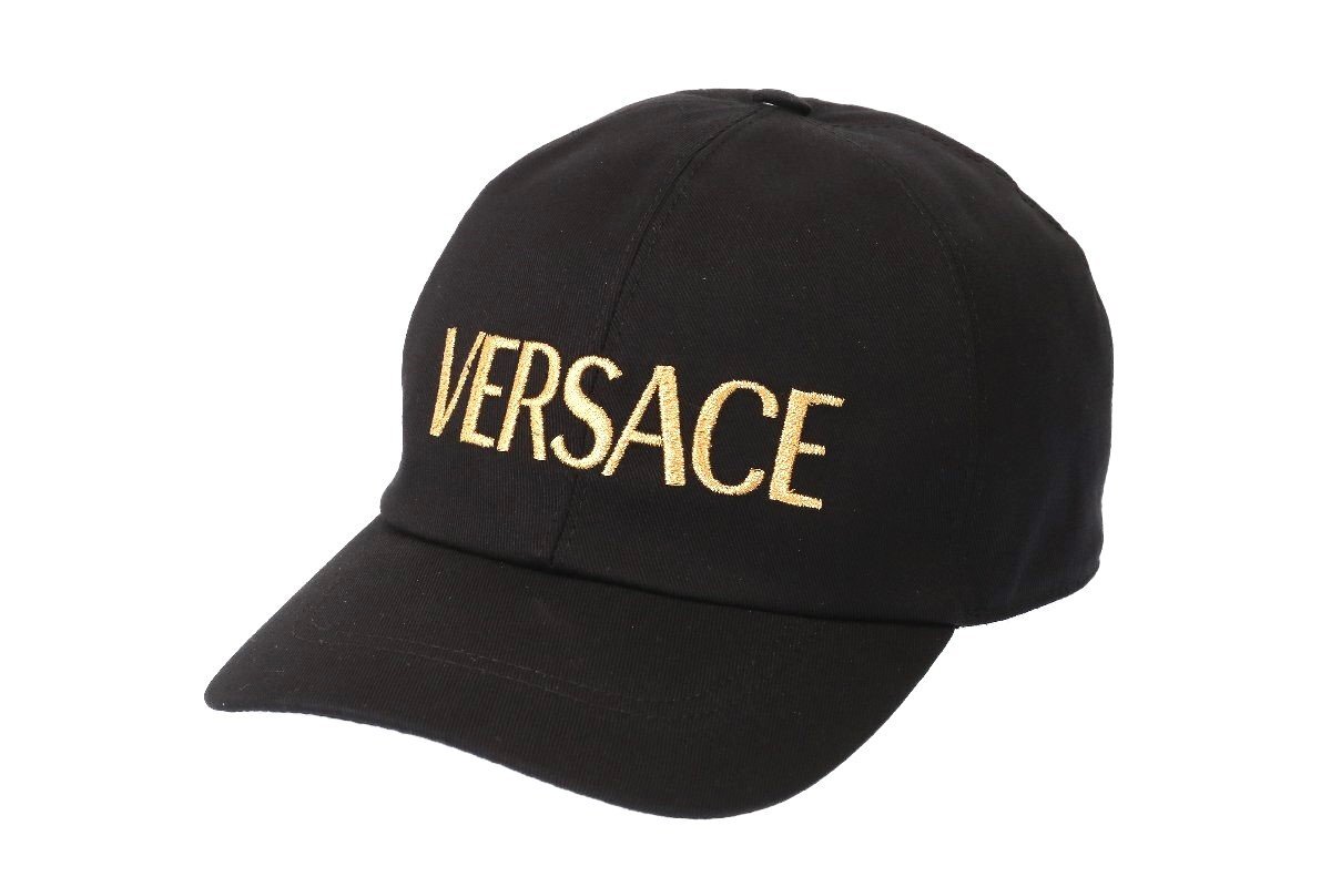 ヴェルサーチ ベースボールキャップ ブラック サイズ58cm メンズ ロゴ 刺繍 VERSACE BASEBALL CAP LOGO CON LOGO ICAP006 A234764/2_画像2