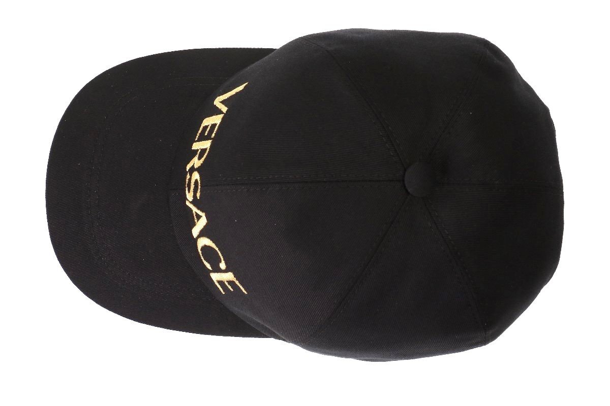 ヴェルサーチ ベースボールキャップ ブラック サイズ58cm メンズ ロゴ 刺繍 VERSACE BASEBALL CAP LOGO CON LOGO ICAP006 A234764/2_画像5