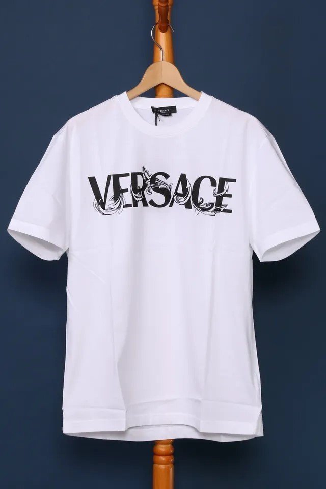 ヴェルサーチ べルサーチ Tシャツ ホワイト サイズXL バロッコ シルエット ロゴ アイコン VERSACE 1006974 1A04949 1W010 新品_画像1