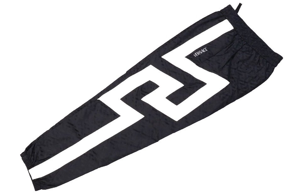 ヴェルサーチ ベルサーチ ナイロン パンツ ブラック グレカロゴ サイズ50 Versace Giubbino Con Logo NYLON TRACK PANTS 新品_画像4