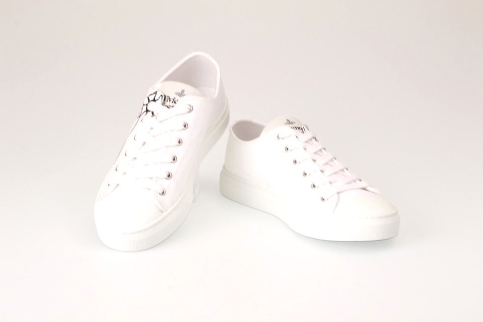  Vivienne Westwood мужской PLIMSOLL LOW TOP спортивные туфли белый размер 41 примерно 25.5cm 75020005 MW0004 A405 WH новый товар /2