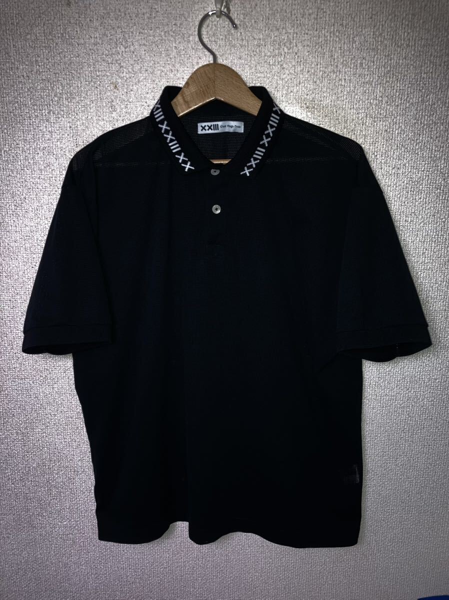XXIII C’est Vingt-Trois セバントゥア ドライメッシュ 半袖 ポロシャツ Lサイズ 日本製 黒 ブラックの画像1