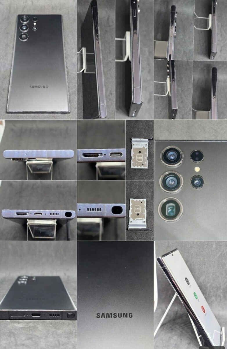 （訳あり）512GB GALAXY S23 ULTRA  SM-S9180 国際版 シムフリー デュアル シム ブラック SAMSUNG CLEAR & SMART VIEW WALLET CASEの画像2