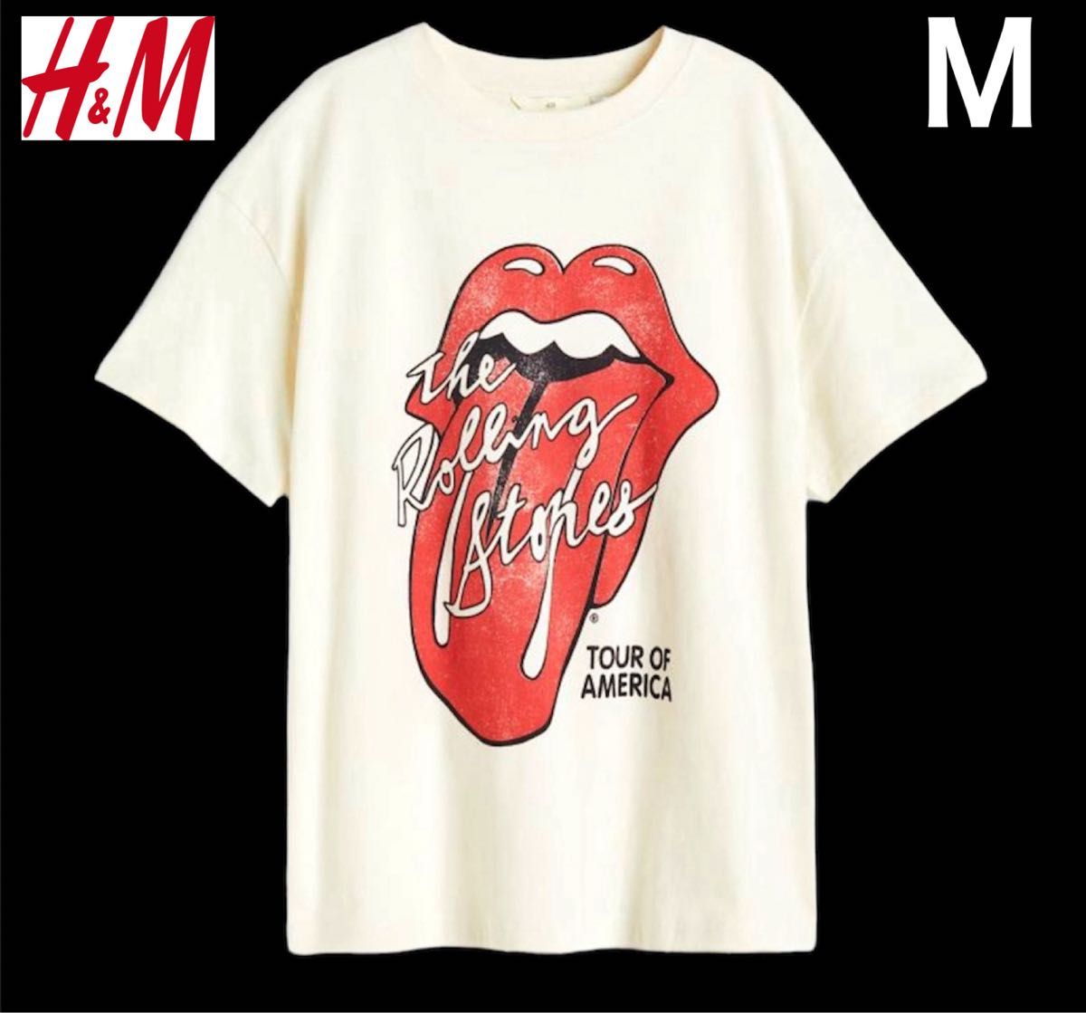 新品 H&M × ローリングストーンズ Lips ロゴ Tシャツ M